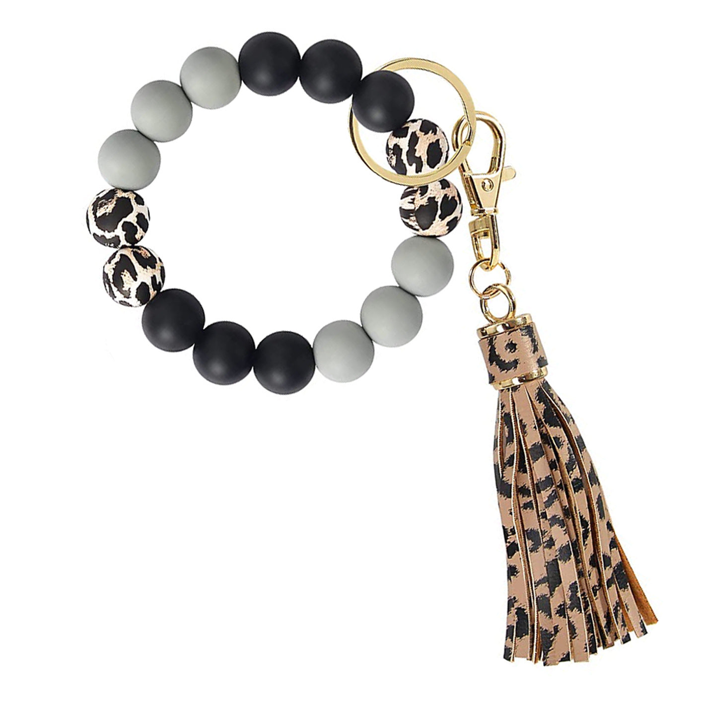 Wholesale PU Tassel Keychain Leopard Camo Silicone Wrist Keychain